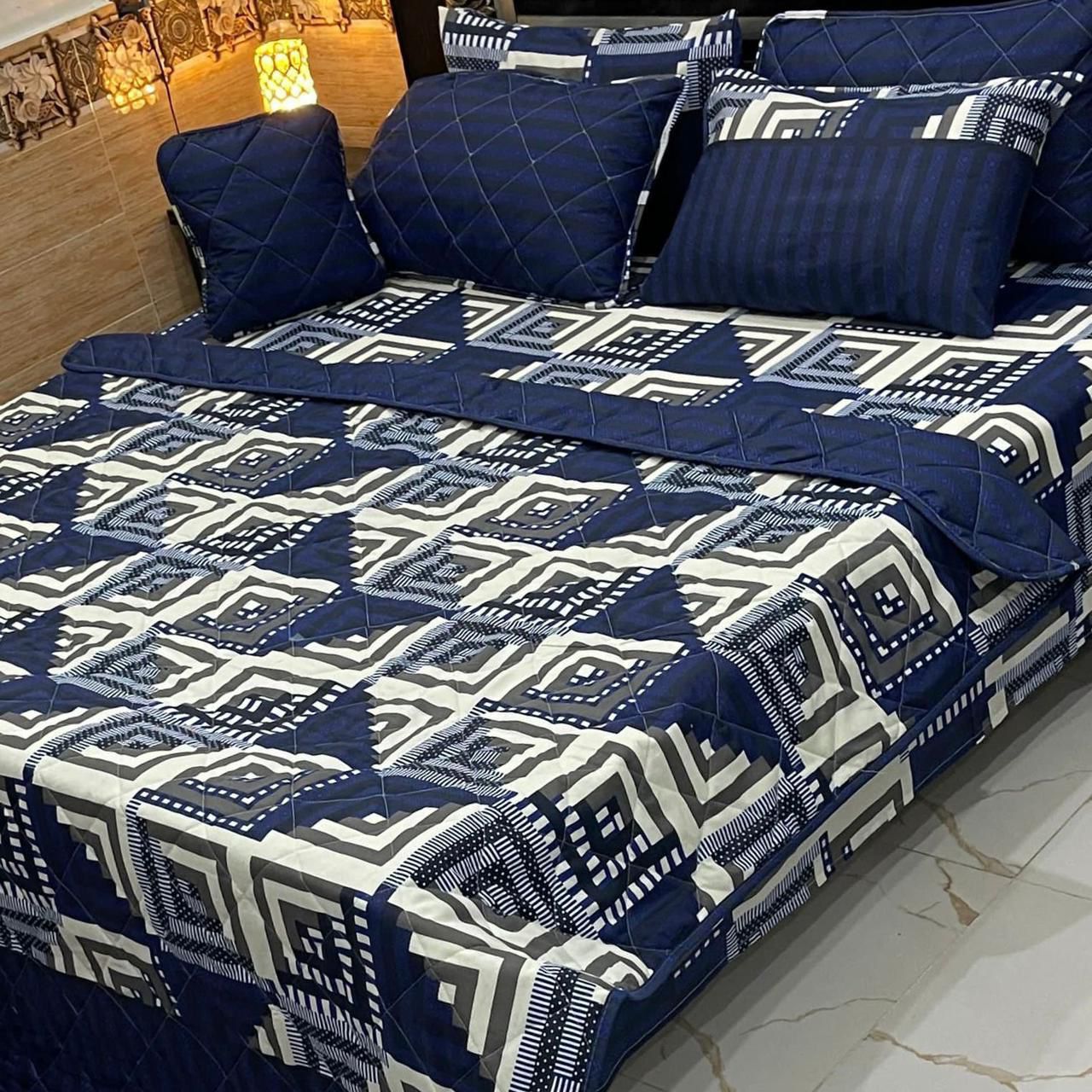 Squre Blue Bed Sheet