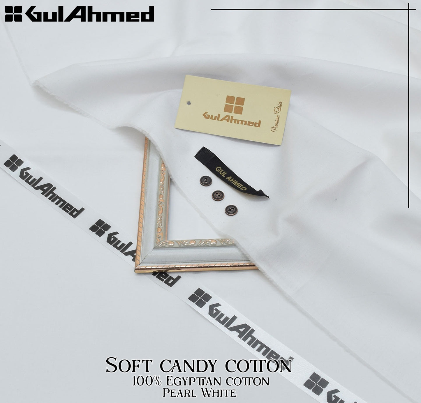 Cream-White Color Gul Ahmed Soft Cotton