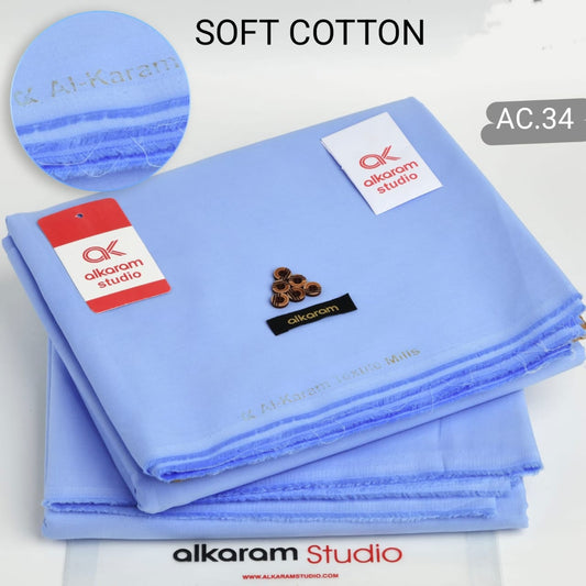 Sky-Blue Soft Cotton By Al-Karam