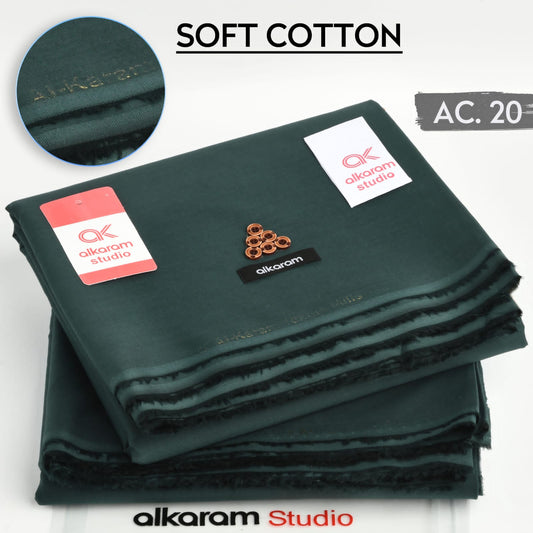 Dark-Green Color Soft Cotton By Al-Karam