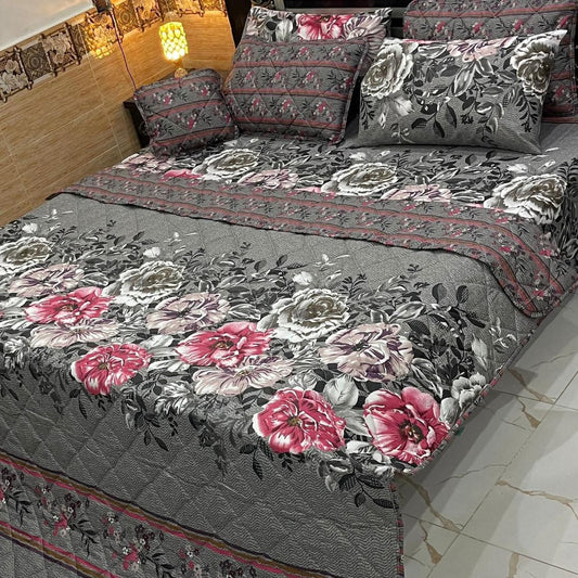 Gray-Rose Bed Sheet